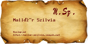 Mallár Szilvia névjegykártya