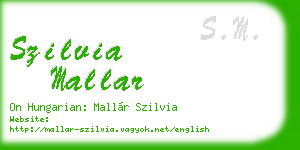 szilvia mallar business card