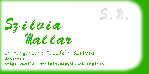 szilvia mallar business card